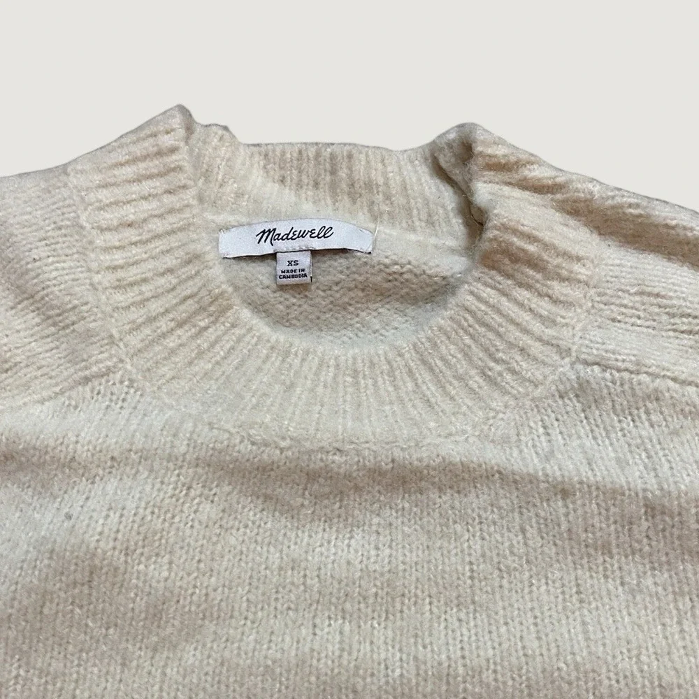 Madewell NWOT Crewneck Sweater in Yak-Alpaca Blend Cream Men's XS
